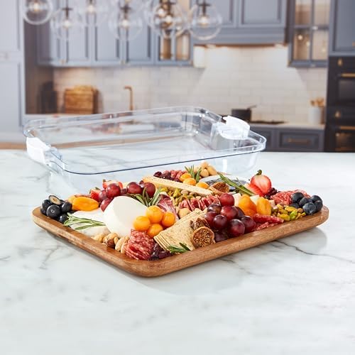 Farberware 11 x 14 Inch Acacia Cutting Board with Locking Lid