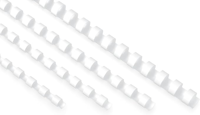 RAYSON Plastic Binding Combs, Mixed Size, 19rings, 1/4in, 5/16in, 3/8in, 1/2in, Binding Capacity 20-90 Sheets, Letter Size, White, Pack of 100