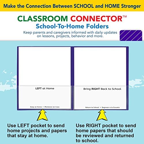 C-Line Classroom Connector School-to-Home Folders, Purple, 25 per Box (32009) (Pack of 6)