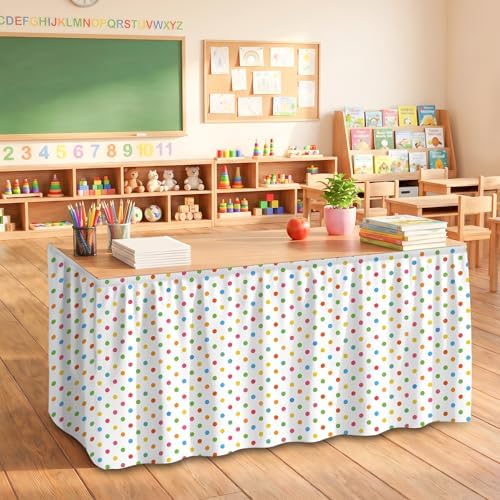 Teacher Desk Skirt for Classroom Ruffle Table Skirt Back to School