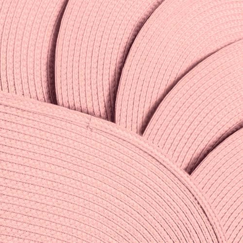 AHHFSMEI Placemats Set of 4 for Dining Table Washable Woven Non-Slip 18x12 inches Placemat Heat-Resistant Durable Table Mats for Dining Table Easy to Clean(Pink 4)