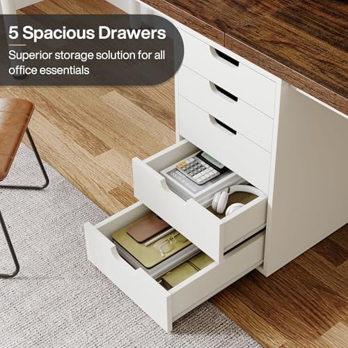 Tribesigns Two Person Computer Desk with 5 Drawers, 78.7 Inches Extra Long Double Office Desk, Modern Simple Double Computer Desk Study Writing Table Workstation for Home Office(Brown/White)