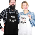 Prazoli Products Mr Right Mrs Always Right Apron Set - Bridal Shower Gifts | Mr. and Mrs. Aprons | His & Hers 50th Wedding Anniversary For Couple