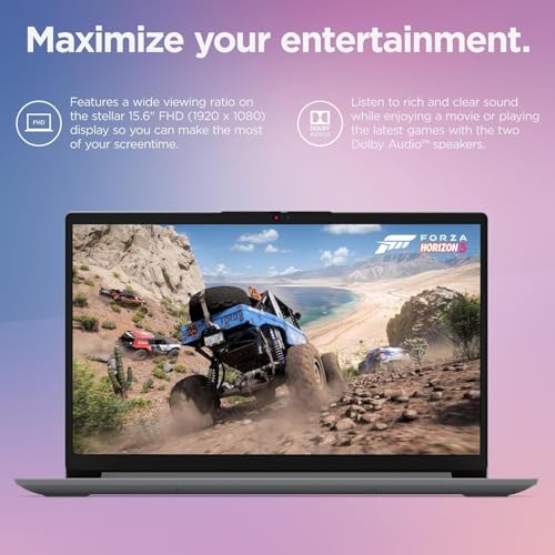 Lenovo IdeaPad 15.6" FHD Laptop for Business and Student, 36GB RAM, 1TB SSD, Intel Dual-core Processor, WiFi6, Bluetooth 5.2, Type-C, HDMI, Cloud Grey, Windows 11 Pro, Z&O Accessories