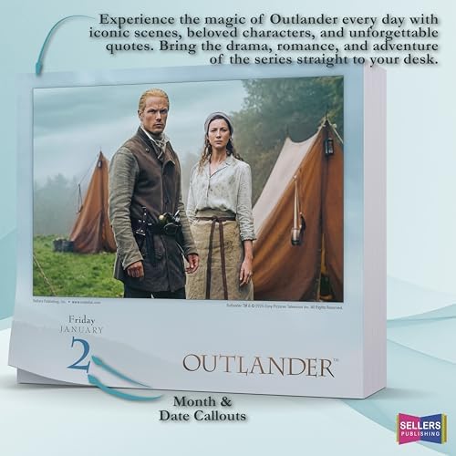Outlander 2026 Daily Desk Calendar: Boxed Page-a-Day Calendar with Day-to-Day Quotes, Images & Timeless Moments from The Beloved TV Series