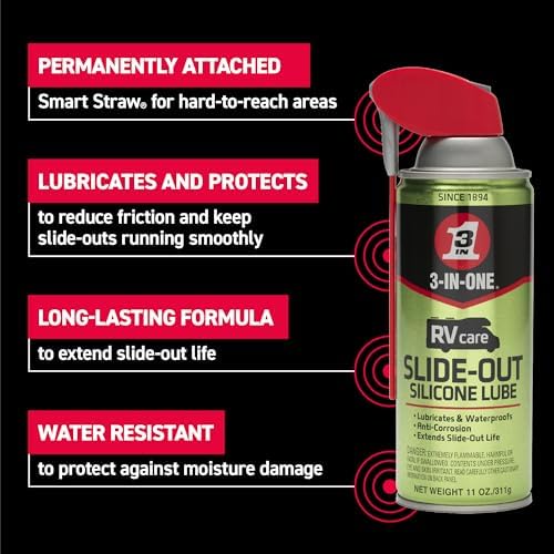 3-IN-ONE RVcare Slide-Out Silicone Lube, Smart Straw, 11 OZ [1-Pack]