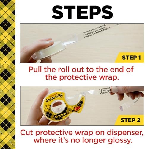Scotch Permanent Double Sided Tape, Card Making and Holiday Scrapbooking Supplies, Alternative to Gift Wrap Tape for Wrapping Presents, 0.50 in. x 500 in., 6 Rolls with Dispensers