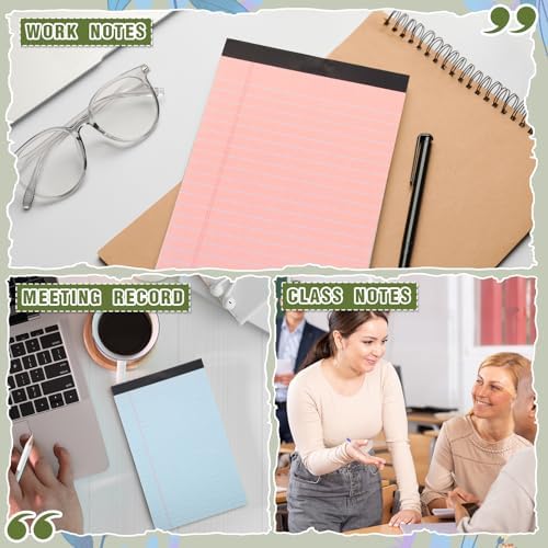 Lincia 12 Pcs 5x8 Colored Legal Pads Lined Note Pads, Retro Colors
