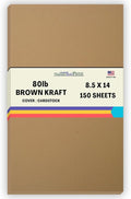 150 Brown Kraft Fiber 80# Cover Paper Sheets - 8.5" X 14" (8.5X14 Inches) Legal|Menu Size - Rich Earthy Color with Natural Fibers - 80lb/pound Cardstock - Smooth Finish