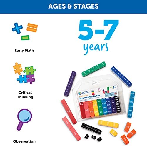 Learning Resources Fraction Tower Equivalency Cubes