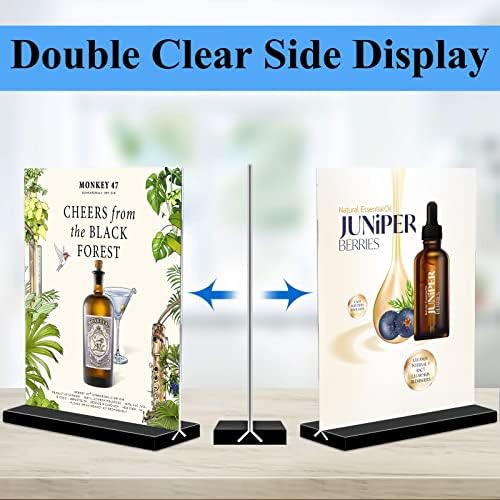 Acrylic Sign Holder 8.5x11 Vertical,Clear Double-Sided Stand Plastic Picture Frames Paper Holder Menu Table Display Stand Flyer Document Holder Tabletop Sign Holder for Home, Store Office,2Pack