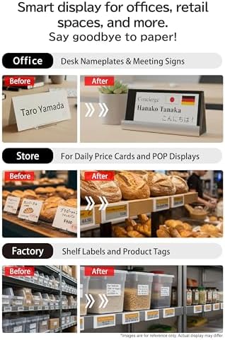 [Santek] EZ Sign NFC E-Paper Display – No Battery, Ultra-Thin 0.13”, Rewritable 4-Color Digital Display, App-Controlled (iOS/Android/PC), IP65 (Black, 2.9" 6pcs, No Stand and Clip Included)