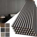 Art3d 3D Fluted Soundproof Wood Textured Slat Wall Panel, 4-Pack, Smoky Oak