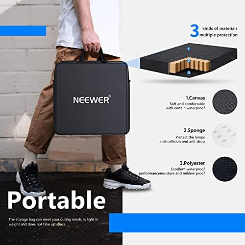 Neewer Ring Light Set [Improved Version - 1.8 cm Extremely Slim] - 18 Inches, 3200-5600K, Dimmable LED Ring Light with Lamp Base, Rotating Phone Holder, Hot Shoe Adapter