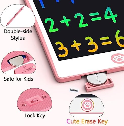 Hockvill LCD Writing Tablet for Kids 8.8 Inch, Toys for Girls Boys Drawing Pad for 3 4 5 6 7 Year Old Kids Toys, Children Christmas Birthday Gift for Kids Toddler Doodle Board Travel Essentials