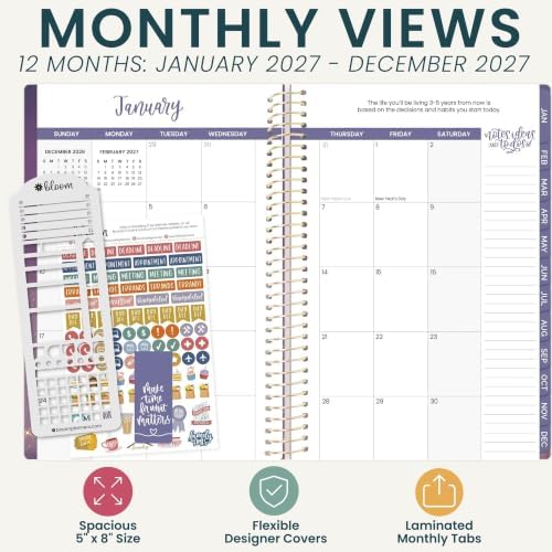 bloom daily planners 2027 Planner (January - December 2027) - Weekly & Monthly Softcover Planner for Women - Calendar Year Inspirational Agenda Book with Stickers - 5.5" x 8.25" - Good Things Are Coming