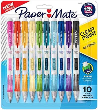 Paper Mate Clearpoint Pencils, HB #2 Lead (0.7mm), Assorted Barrel Colors, 10 Count & Gel Pens InkJoy Pens, Medium Point, Assorted, 14 Count