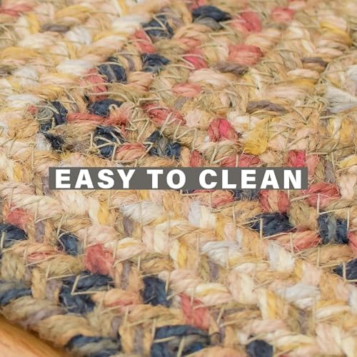 Homespice Russet Jute Braided Stair Treads, Oval 8x28 Set of 13