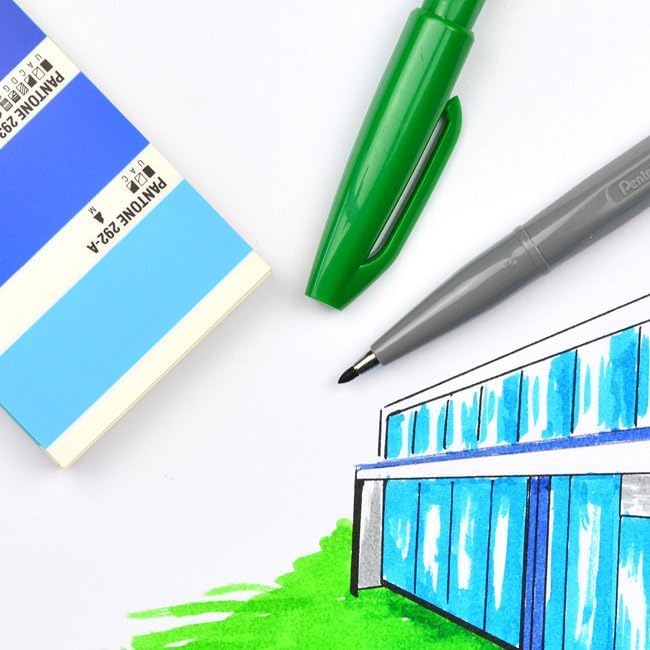 Pentel Sign Pen Fiber-Tipped Pen, Violet Ink, Box of 12 (S520-V)