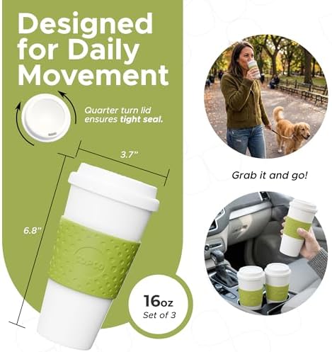Copco Acadia Travel Mug, 16 Oz - Green, Set of 3