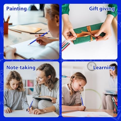 60 PCS Blue Pencils Bulk with Eraser, Pre-Sharpened HB Pencils for Writing & Drawing, School Supplies for Kids Homework, Tests, Art Crafts & Teacher Grading (Blue)