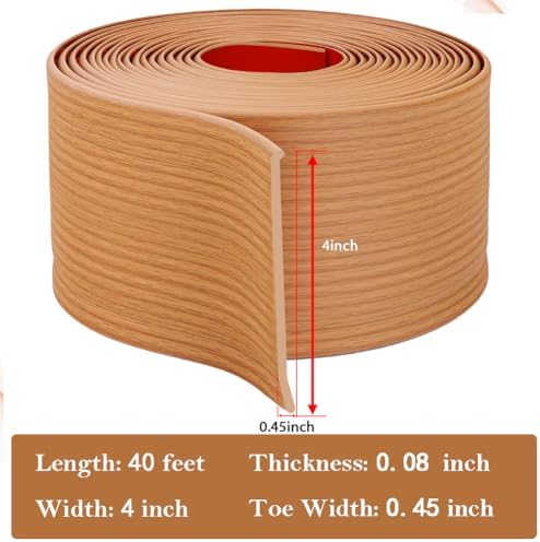 LSGCQ Vinyl Baseboard Molding Trim 4 Inch Self-Adhesive Vinyl Wall Base