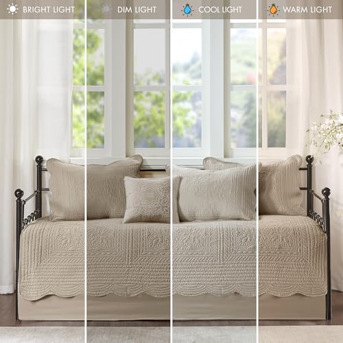Madison Park Coastal Damask Quilted Daybed Cover Set, 6PC, 39"x75"
