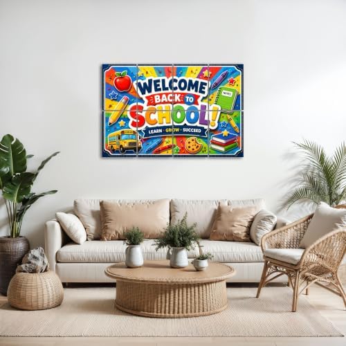 8 Pack Art Acoustic Panels Sound Absorbing Colorful Back to School Chalkboard School Supplies Bus Decorative Soundproof Wall Panels Self Adhesive for Home Recording Studios 48"x32"