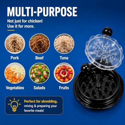 Chicken Shredder Twist Tool Large, Anti-Slip Grip with Suction Base