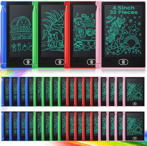 Zhehao 32 Pcs LCD Writing Tablet for Kid Mini Doodle Board,Pink Series