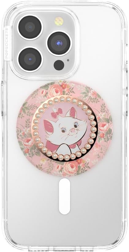 PopSockets Phone Grip for MagSafe, Magnetic Holder- Marie in Bloom | Removable, For Kindle / Android / iPhone, With Magnet, Disney, Mickey Mouse, Minnie, Aristocats