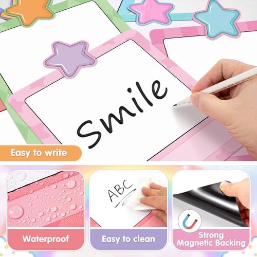 16 Pcs Magnetic Write Wipe Organization Chart, Stars