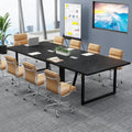 Tribesigns 8FT Conference Table, 94.49 L x 47.24 W x 29.53 H Inches Large Meeting Podcast Table for 10 People, Business Style Wooden Training Table with Strong Metal Frame for Office Conference