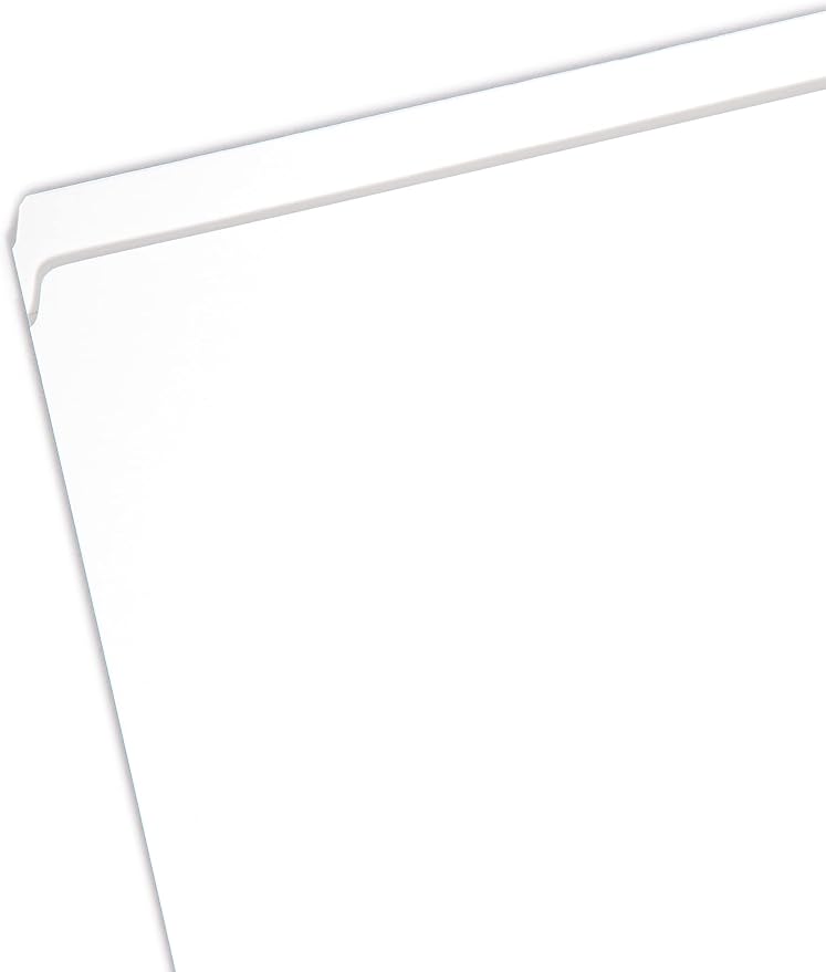 Smead File Folder, Reinforced Straight-Cut Tab, Letter Size, White, 100 per Box (12810)