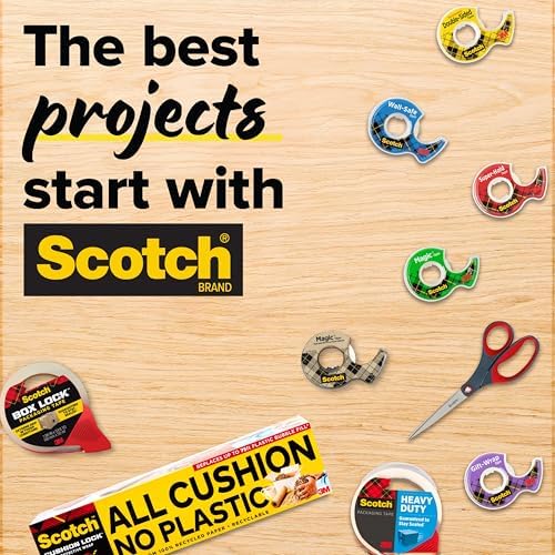 Scotch Tape Dispenser Value Pack w Super-Hold Tape, Black Dispenser