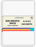 350 Bright White Smooth 80# Card Paper Sheets - 4.5" X 6.5" (4.5X6.5 Inches) Invitation 1/2" Smaller Than 5X7 Size - 80 lb/Pound Cover Weight - Quality Stock - Print Consistency - Smooth Finish