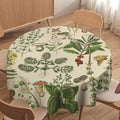 Vintage Botanical Tablecloth, Antique 1900s Mushroom Boho Wildflower Green Herbs Ferns Farmhouse Table Cover for Party Picnic Dinner Decor, 50x50in