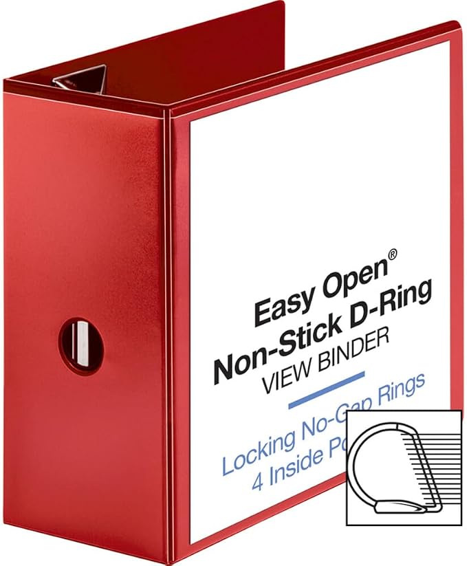 Business Source 5" Red D-ring Binder