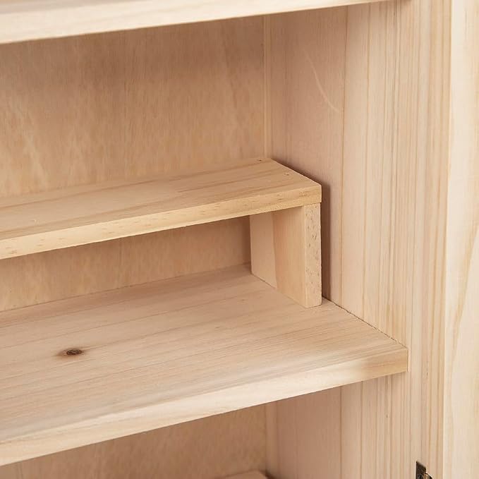 6-Storey Wooden Antique Desktop Storage Box, 14.37x5.31x17.99 inches