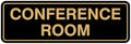 Standard Conference Room Sign - Black/Gold - Large 2 Pack