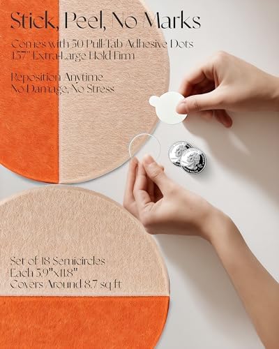 Semi-Circular Felt Wall Tiles for Bulletin Boards, Dusk