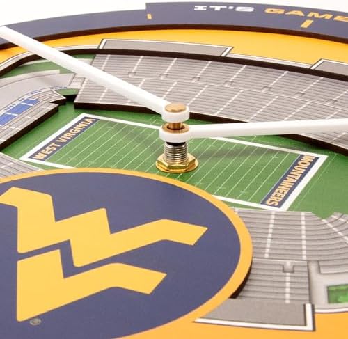 YouTheFan NCAA West Virginia Mountaineers StadiumView 3D Wall Clock
