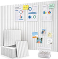 48" x 36" Large Cork Bulletin Board Tiles, Peel and Stick Felt Wall Panels for Vision, Message Center, Picture and Prayer Board for Office, Dorm, Room and Desk Decor(Cold White)