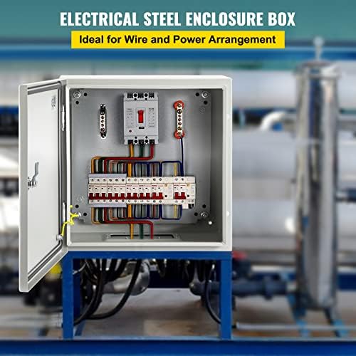VEVOR NEMA Steel Enclosure, 12" x 12" x 6" NEMA 4X Steel Electrical Box,IP66 Waterproof & Dustproof,Outdoor/Indoor Electrical Junction Box,with Mounting Plate