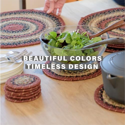 Homespice Highland Braided Trivets Ideal as Pot Holders, Round 8" Set of 6
