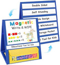 EAMAY Magnetic Desktop Tabletop Stands Pocket Chart Foldable Small Dry Erase Board Classroom Tool for Kids Education (12W*15L, Magnetic)