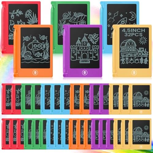 Zhehao 32 Pcs LCD Writing Tablet for Kid Mini Doodle Board,Colorful