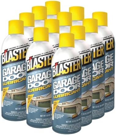 B’Laster Garage Door Lubricant Spray – Premium Silicone Garage Door Lube – Reduces Friction, Quiets Noisy Operation, Tack-Free Formula that Won’t Attract Dust or Dirt – 9.3oz (Case of 12)