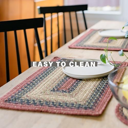 Homespice Highland Jute Braided Table Runner for Cabin Decor, Rect 11x36