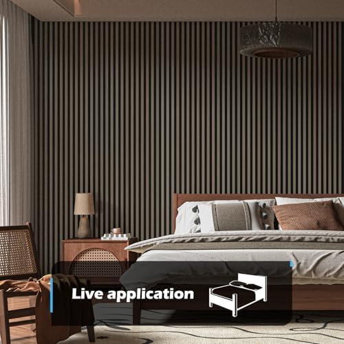 Art3d 48 x 24 in 3D Fluted Soundproof Wood Slat Wall Panel, 2-Pack, Walnut